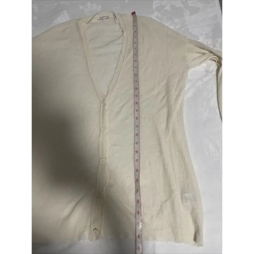 Helmut Lang 100% Wool V-neck Button Down Cardigan